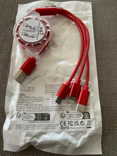 Cable allonge 1 M pour iphone & Samsung Rouge 