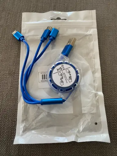 Cable allonge 1 M pour iphone & Samsung Bleu